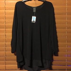 Grace Elements 3/4 Sleeve Top - Black XL